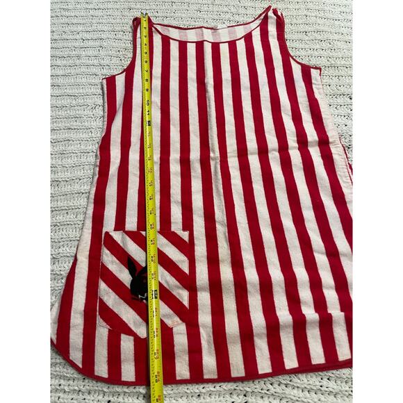 VTG Rare 70s Playboy Bunny Sleep Mini Dress Sz Small Striped Red White *Flaw - Picture 4 of 10